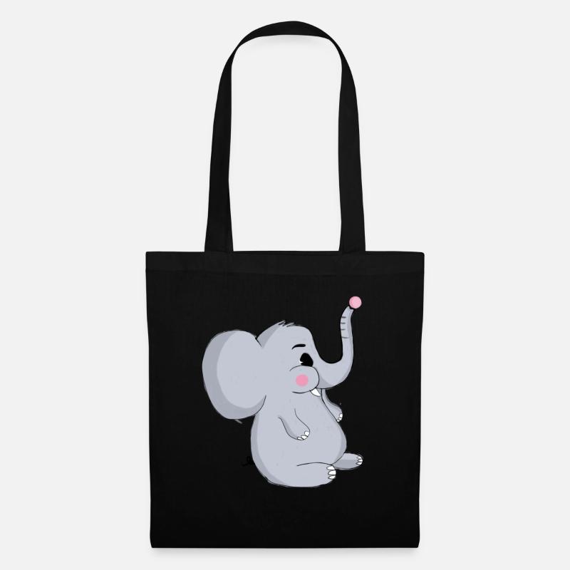 Elefant - Stoffbeutel - Schwarz