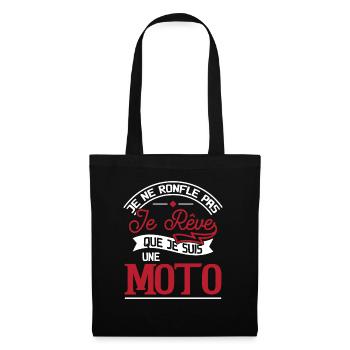 Reve de moto cadeau moto motard humour - Sac en tissu - noir - Devant
