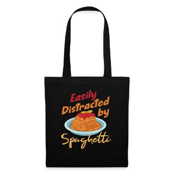 Distrait par les spaghettis Manger des pâtes - Sac en tissu - noir - Devant