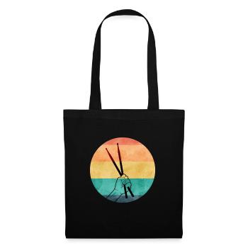 Drummer Drumsticks Retro Vintage T-Shirt - Sac en tissu - noir - Devant