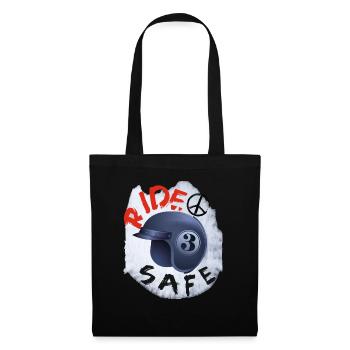 Ride Safe Motorrad/Roller T-shirt - Stoffbeutel - Schwarz - Vorne