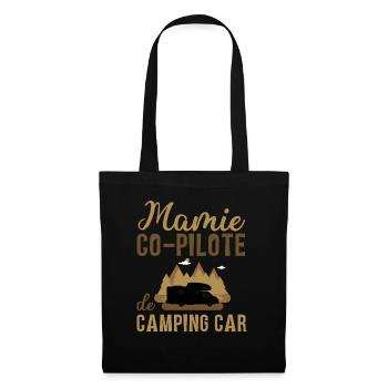 Mamie co-pilote de camping car cadeau mamie van - Sac en tissu - noir - Devant