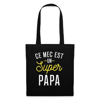 ce mec est un super papa / cadeau humour papa - Sac en tissu - noir - Devant