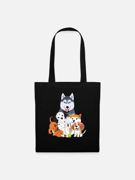 Funny Hunde Team - Stoffbeutel - Schwarz