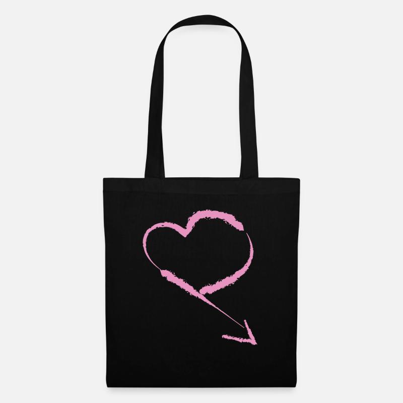 Saint-Valentin, je t'aime sur - Sac en tissu - noir