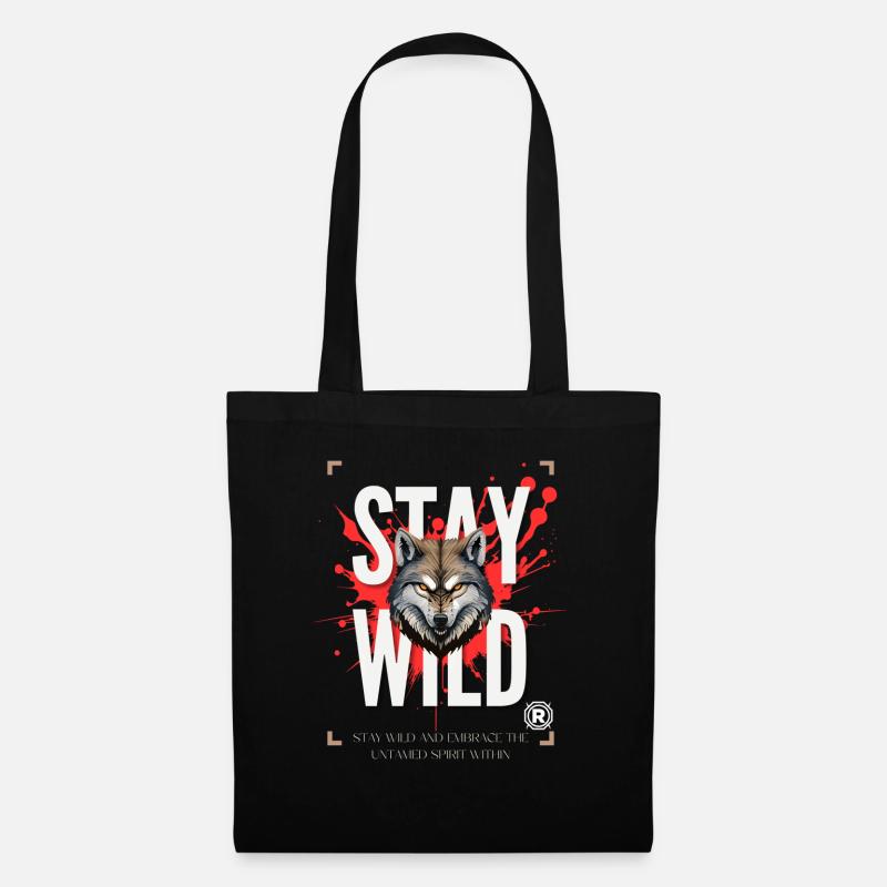 stay wild motivated - Stoffbeutel - Schwarz