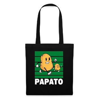 Vatertag Papa Kartoffel Lustiges Geschenk - Stoffbeutel - Schwarz - Vorne
