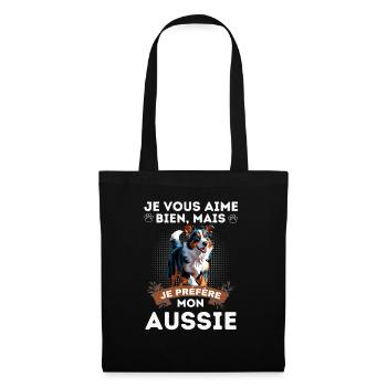 BERGER AUSTRALIEN AUSSIE CHIEN DOUX - Sac en tissu - noir - Devant