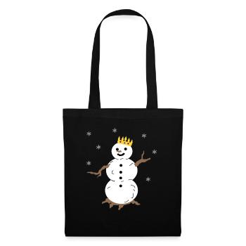 Il neige autour du roi des bonhommes de neige - Sac en tissu - noir - Devant