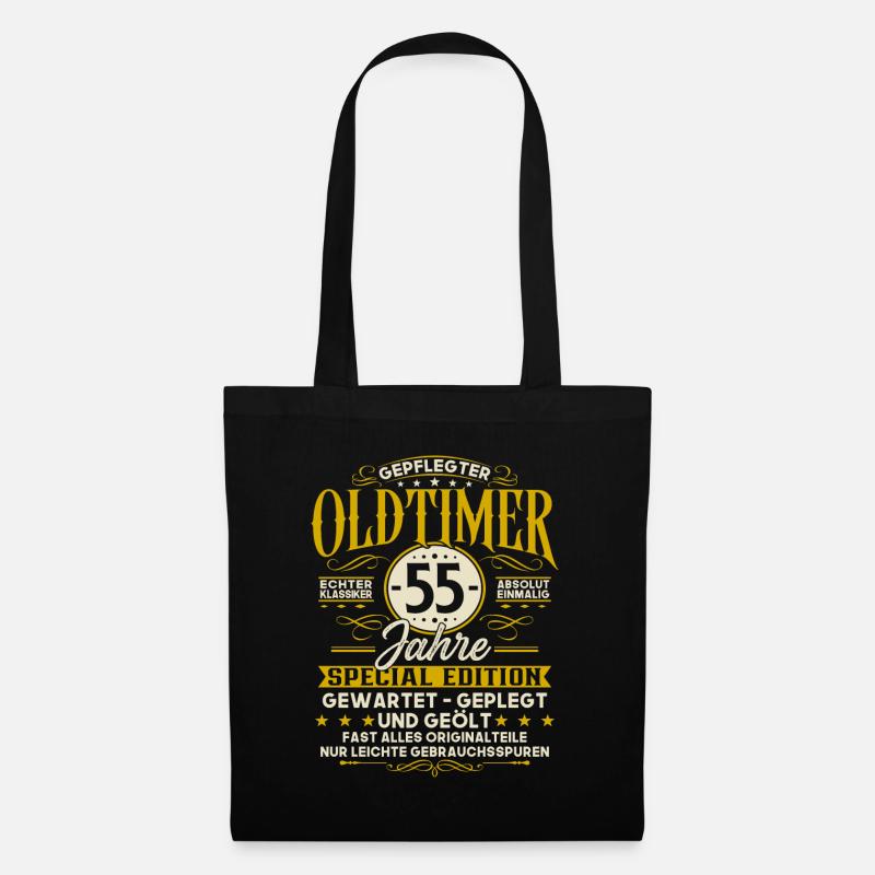 55 Geburtstag Geschenk Oldtimer 55 Jahre - Stoffbeutel - Schwarz
