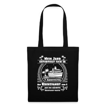 Kreuzfahrt Jahreszeiten - cooles Kreuzfahrtshirt - Stoffbeutel - Schwarz - Vorne