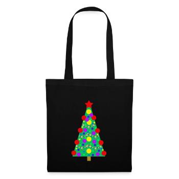 Weihnachtsbaum - Stoffbeutel - Schwarz - Vorne
