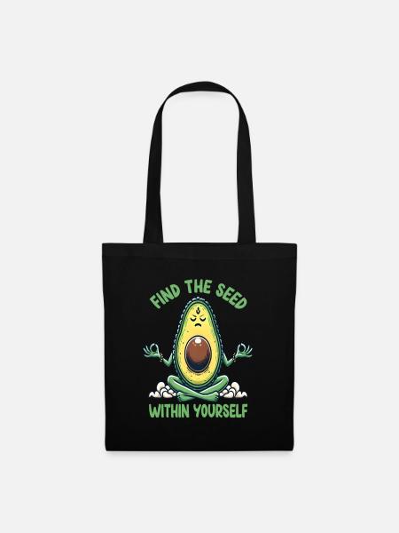 Fun Yoga mit Avocado - Stoffbeutel - Schwarz