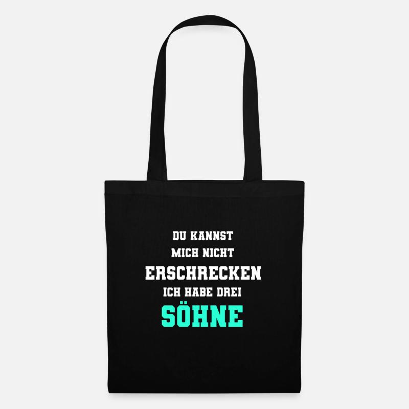 3 Söhne Eltern drei Söhne Elternschaft Geschenk - Stoffbeutel - Schwarz