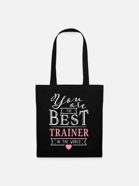 Best Trainer Beste Trainerin der Welt Geschenkidee - Stoffbeutel - Schwarz