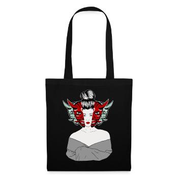 Geisha des démons japonais - Sac en tissu - noir - Devant