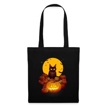 Halloween Kätzchen - Stoffbeutel - Schwarz - Vorne