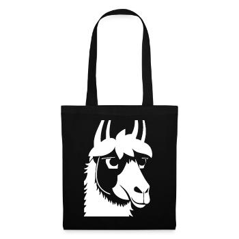 Lama Drôle Silhouette Effronté Amusant Lamas - Sac en tissu - noir - Devant