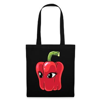 Paprika Piment Pepperoni Épices - Sac en tissu - noir - Devant