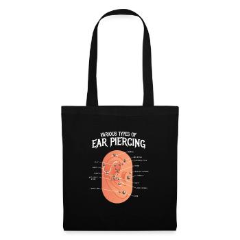 Various types of ear piercing earring - Tote Bag - black - Front
