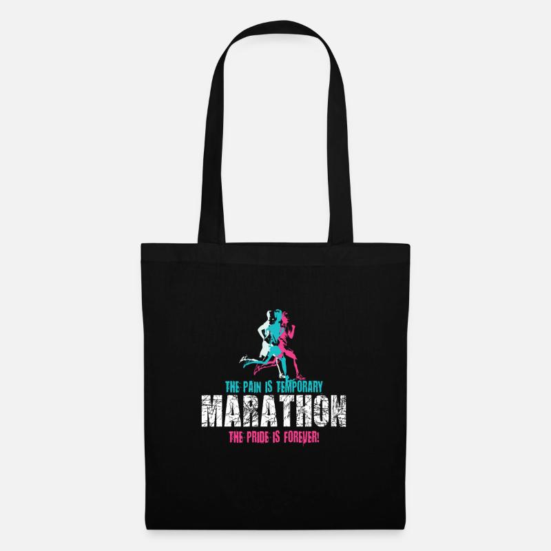 The Pain Is Temporary Marathon Läufer - Stoffbeutel - Schwarz