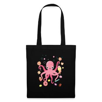 Octopus Cake Kids Squid - Tote Bag - black - Front