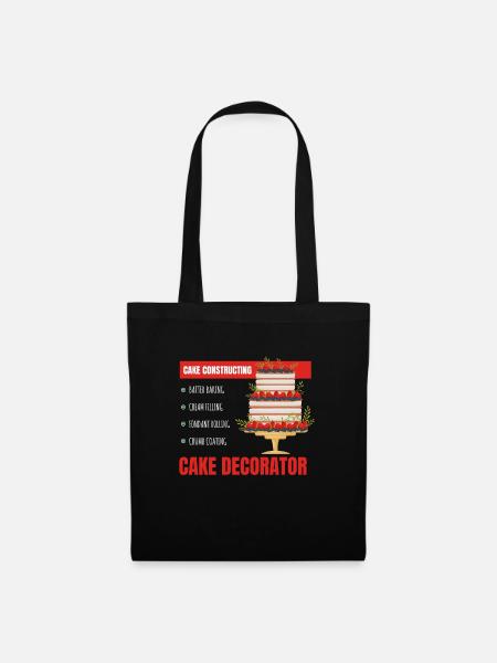 Cake Constructing Backen Kuchen Cupcake - Stoffbeutel - Schwarz