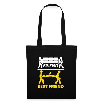Best Friend Sofa Freundschaft - Stoffbeutel - Schwarz - Vorne