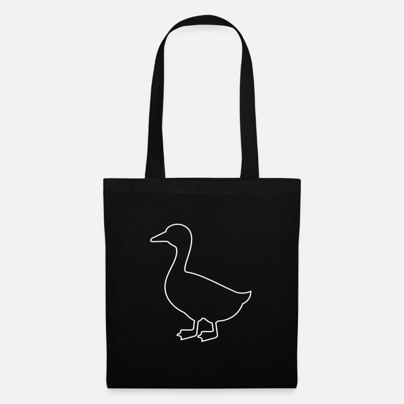 Ente Silhouette Ente Enten Vogel - Stoffbeutel - Schwarz