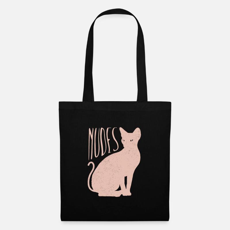 Nudes Sphynx Katze Kätzchen - Stoffbeutel - Schwarz