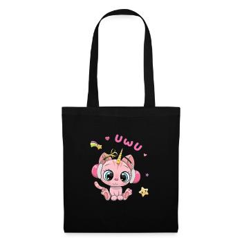 Uwu Katze Kawaii Süß Japan Anime - Stoffbeutel - Schwarz - Vorne