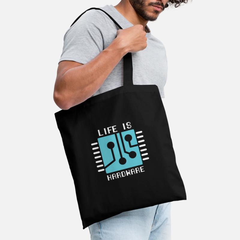 Life Is Hardware Informatiker Hack Coder Stoffbeutel