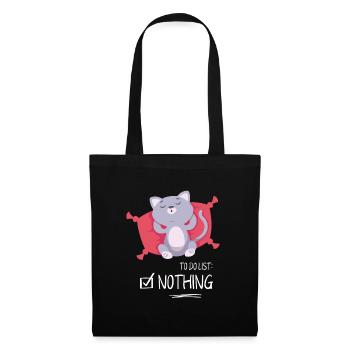 To Do List Nothing Cat Sleeping Shirt - Sac en tissu - noir - Devant