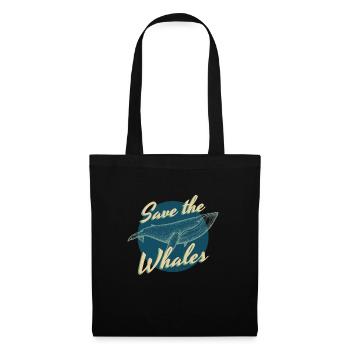 Blue Whale Save The Whales Whale Sea - Tote Bag - black - Front