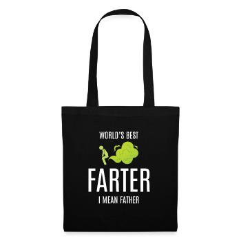 Worlds Best Farter Furz Papa Vater - Stoffbeutel - Schwarz - Vorne