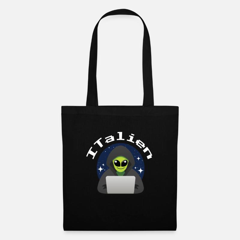 ITalien Alien Informatiker Hacker Coder - Stoffbeutel - Schwarz
