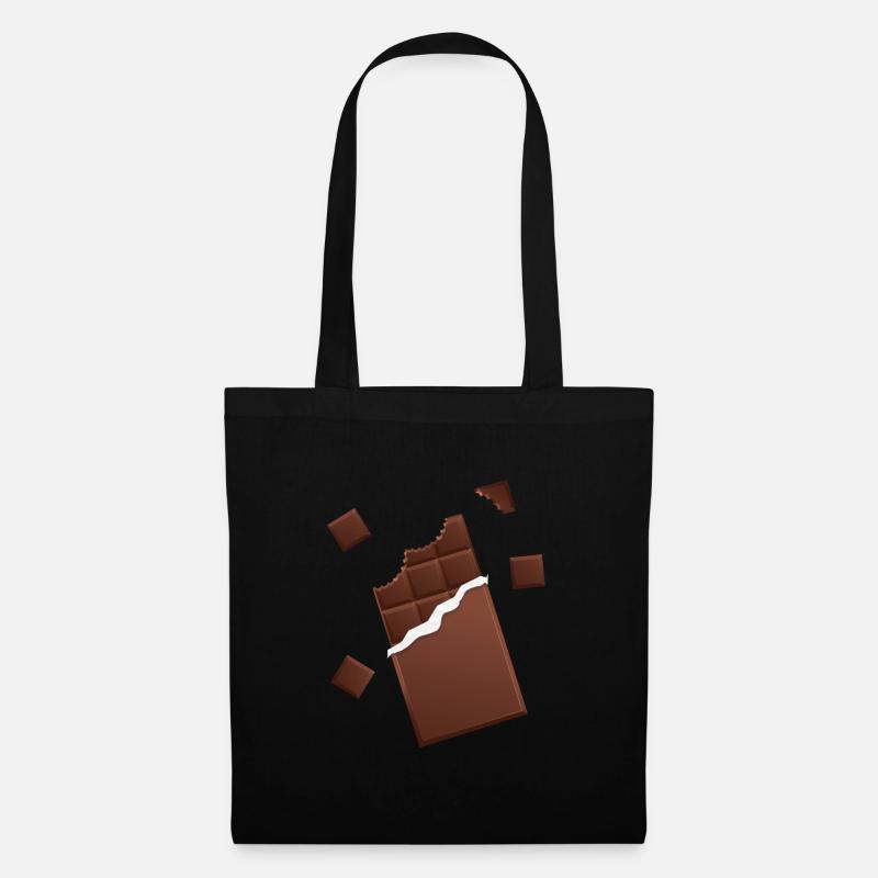 Tablette de chocolat chocolat - Sac en tissu - noir