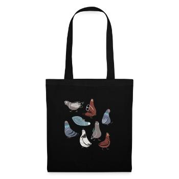 Funny cute pigeons children pigeon - Tote Bag - black - Front