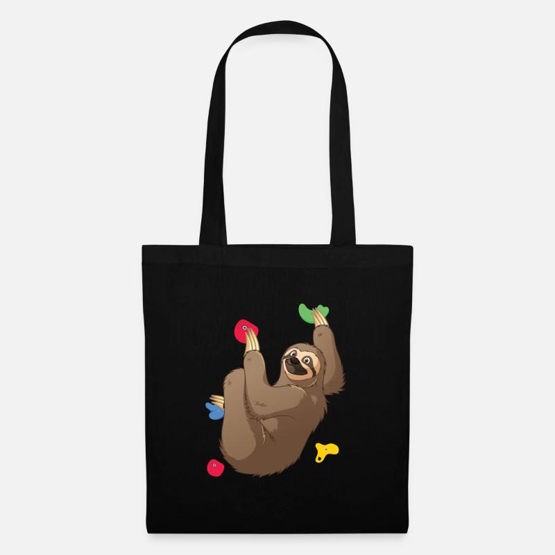 Cat Sloth Climbing Mountaineering - Tote Bag - black