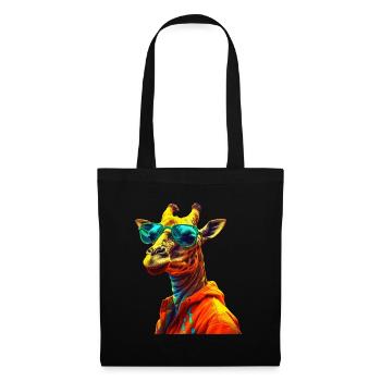 Giraffe with sunglasses Colorful Cool giraffes - Tote Bag - black - Front
