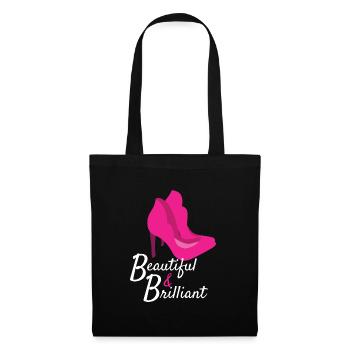 Belle et brillante mode de talons hauts - Sac en tissu - noir - Devant