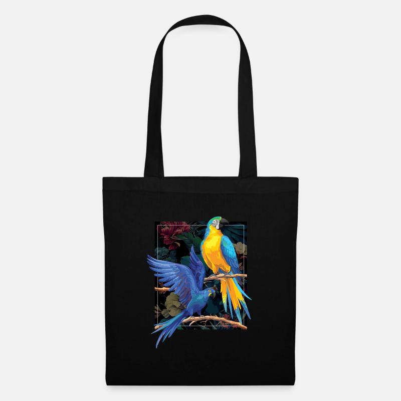 Papagei Farben Kunst Vogel Haustier - Stoffbeutel - Schwarz