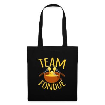 Team Fondue Käsefondue Weihnachtsessen - Stoffbeutel - Schwarz - Vorne
