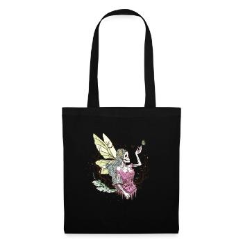 Skelett Fairycore Schmetterling Fantasy - Stoffbeutel - Schwarz - Vorne