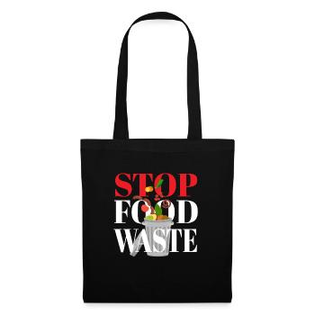 Stop Food Waste Essen Verschwendung - Stoffbeutel - Schwarz - Vorne