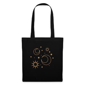 Univers des étoiles du soleil et de la lune - Sac en tissu - noir - Devant
