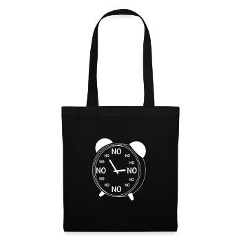 Clock No - Réveil amusant sans heure - Sac en tissu - noir - Devant