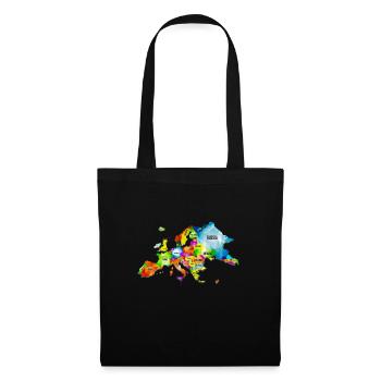 Carte colorée de l’Europe - Sac en tissu - noir - Devant