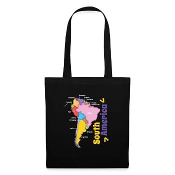 Carte colorée de l’Amérique du Sud - Sac en tissu - noir - Devant