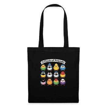 Une volée d’amis perroquet enfants oiseau - Sac en tissu - noir - Devant